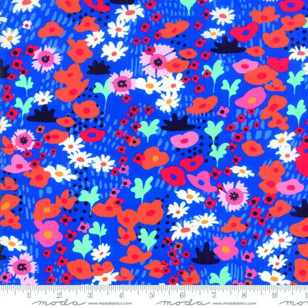 Moda Botanica RAYON Floral Royal