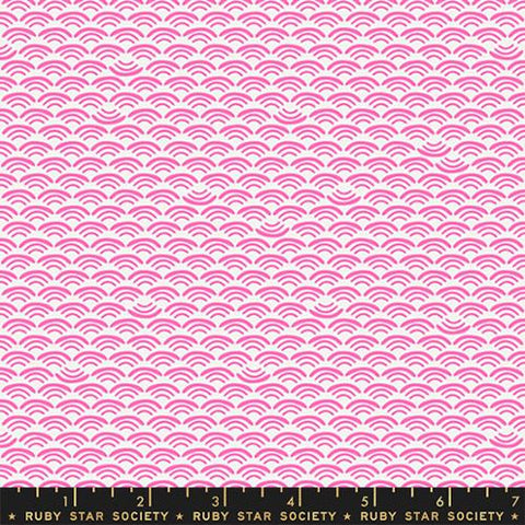 Moda Ruby Star Society Koi Pond Smile & Wave Pink