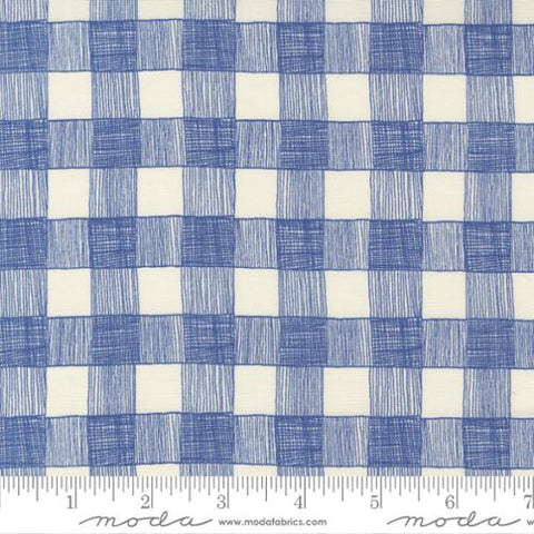 Moda Gingiber Birdsong Plaid Checks Bluebird