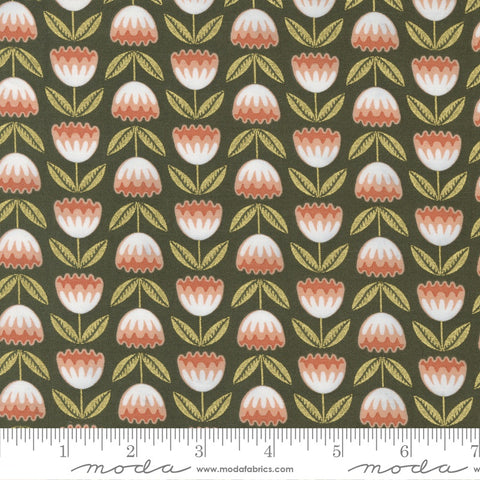 Moda Gingiber Meadowmere Blossoms Forest Metallic