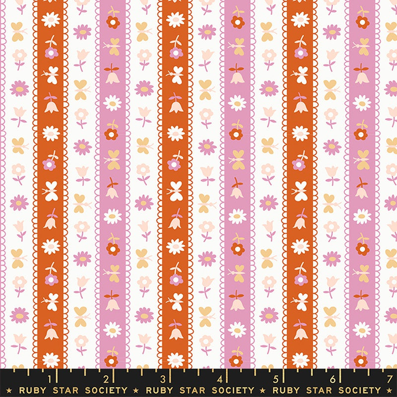 Moda Ruby Star Society Lil Ribbon Stripe Peony