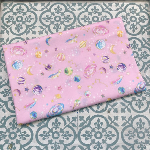 Japanese Prints Space Ships Pink Metallic