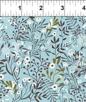 In The Beginning Fabrics Mermaid & Unicorns Vines Blue