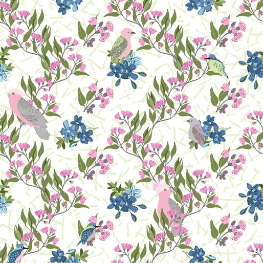 Annette Winter Aussie Feathered Friends Birds and Leaves Green