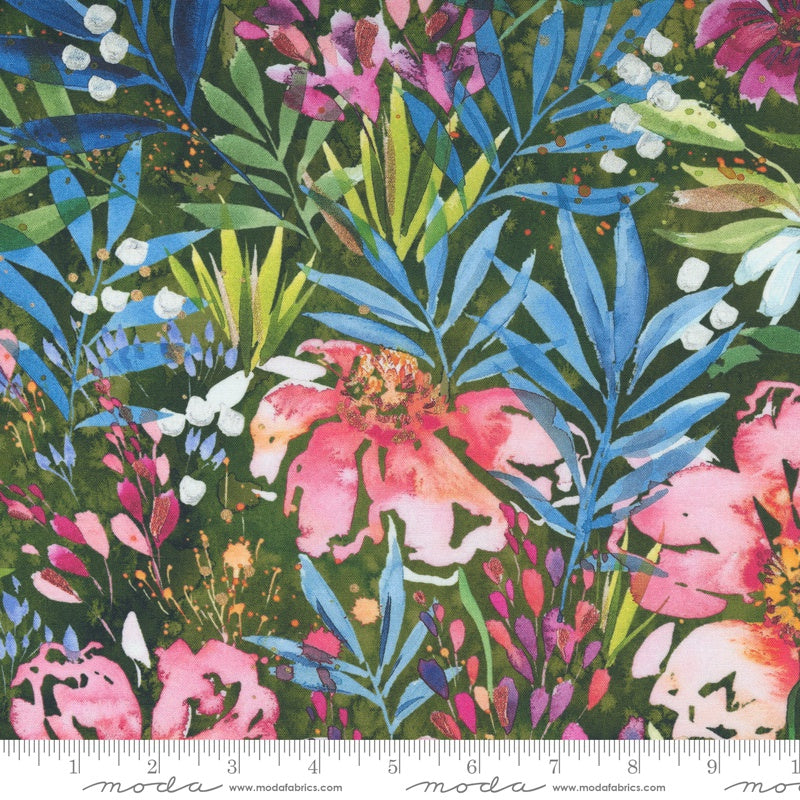 Moda Create Joy Project Fresh as a Daisy Floral Watercolor Fern