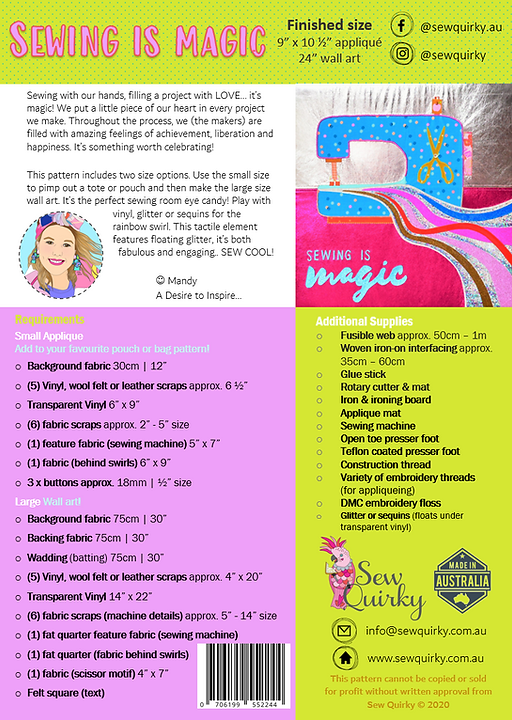 {New Arrival} Sew Quirky Sewing is Magic Pattern