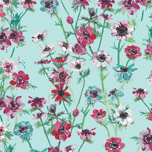 Art Gallery Aquarelle Anemone Study Morning FAT QUARTER