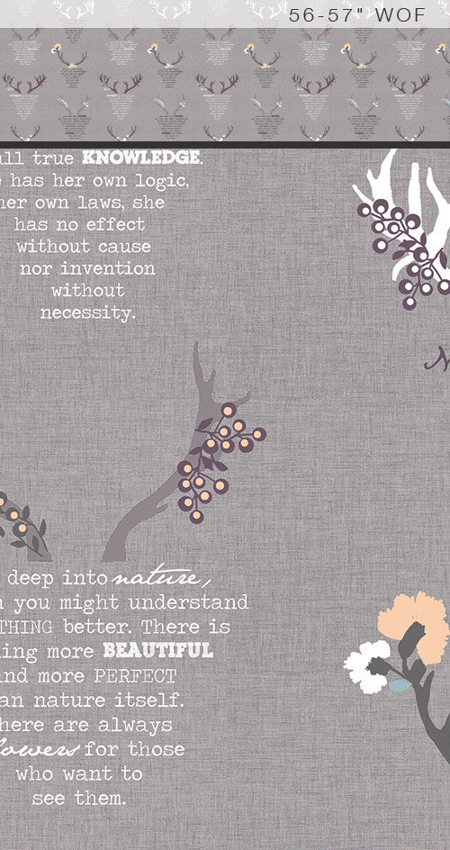 Art Gallery Blithe Eternal Nature Grey in LINEN