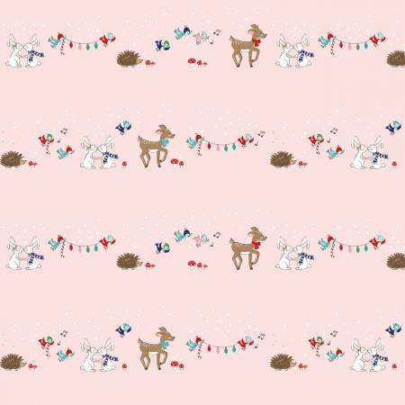 Riley Blake Tasha Noel Pixie Noel 2 Animals Pink