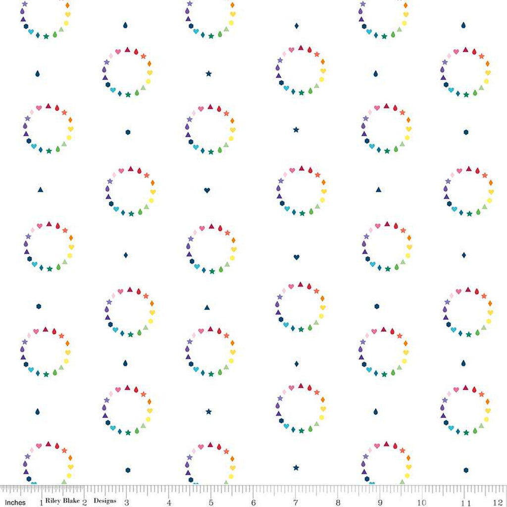 Riley Blake Kirsty Lea Imagine Colour Wheel White