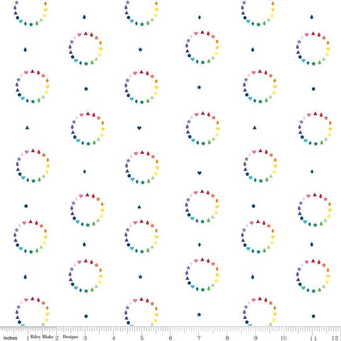 Riley Blake Kirsty Lea Imagine Colour Wheel White