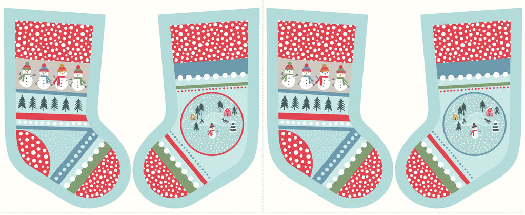 Lewis & Irene Snow Day Stockings Icy Blue Metallic