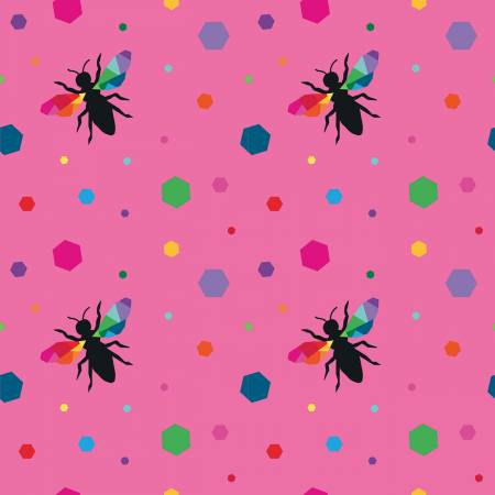 Riley Blake Create Hexie Bees Pink