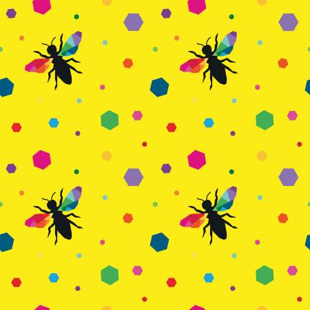 Riley Blake Create Hexie Bees Yellow