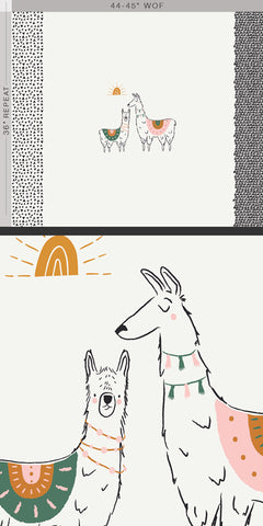Art Gallery Fabrics Pacha I Love You A Llama PANEL