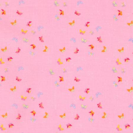 Timeless Treasures Fairy Trail Pink Butterflies Glitter