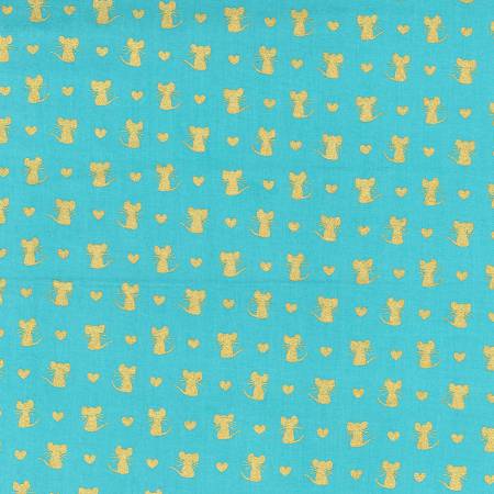 Michael Miller Glitter Critters Luna Nice Mice Metallic