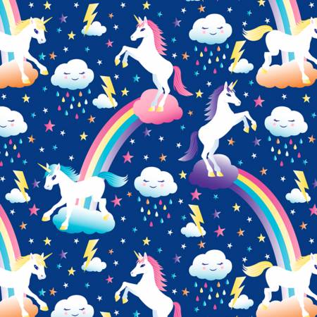 David Textiles Pre-Cuts Novelity Prints PLUSH FLEECE Unicorn Dreams 135cm by x 152cm Panel