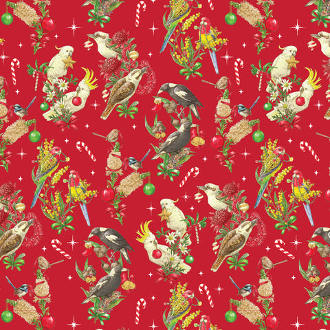 Devonstone Bush Birds Christmas Red
