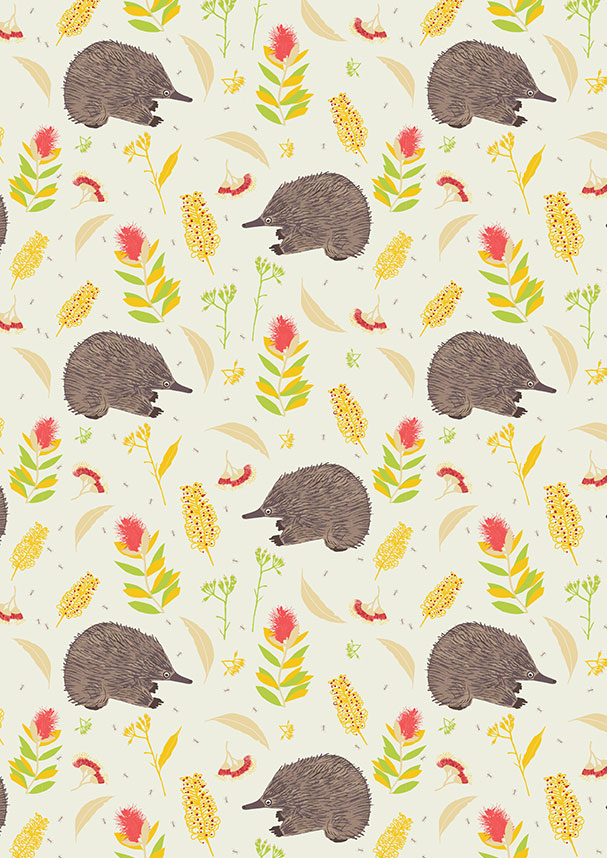 Amanda Brandl Monotremes & Marsupials Echidna Shuffle Cream