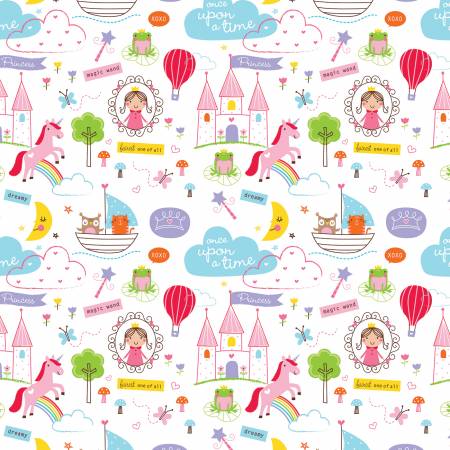 Riley Blake Designs Designer FLANNEL Once Upon A Time Main White