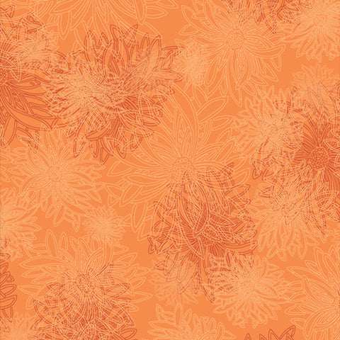 {New Arrival} Art Gallery Fabrics Floral Elements Tangerine