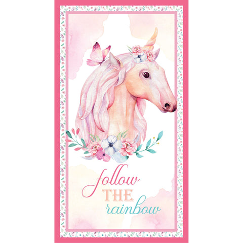 Devonstone A Magical Time Unicorn Panel Pink