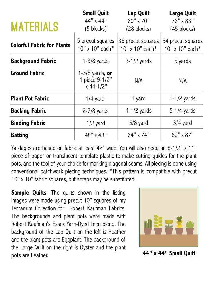 Elizabeth Hartman Greenhouse Pattern