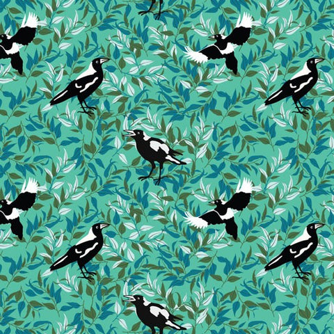 Amanda Joy Designs Kookaburra Calling Magpie Magic Green