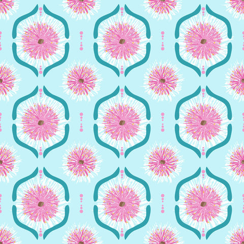 Annette Winter Sweet Botanicals Gumnut Flowers Tile Light Blue