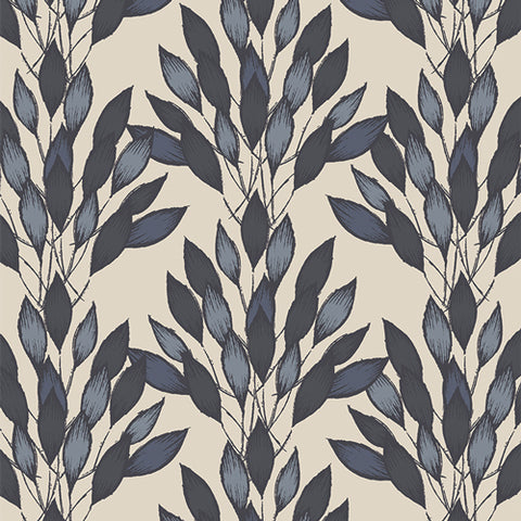 {New Arrival} Art Gallery Fabrics Haven Brushed Leaves Gris