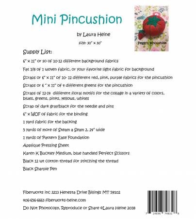 Laura Heine Mini Pincushion Collage Pattern