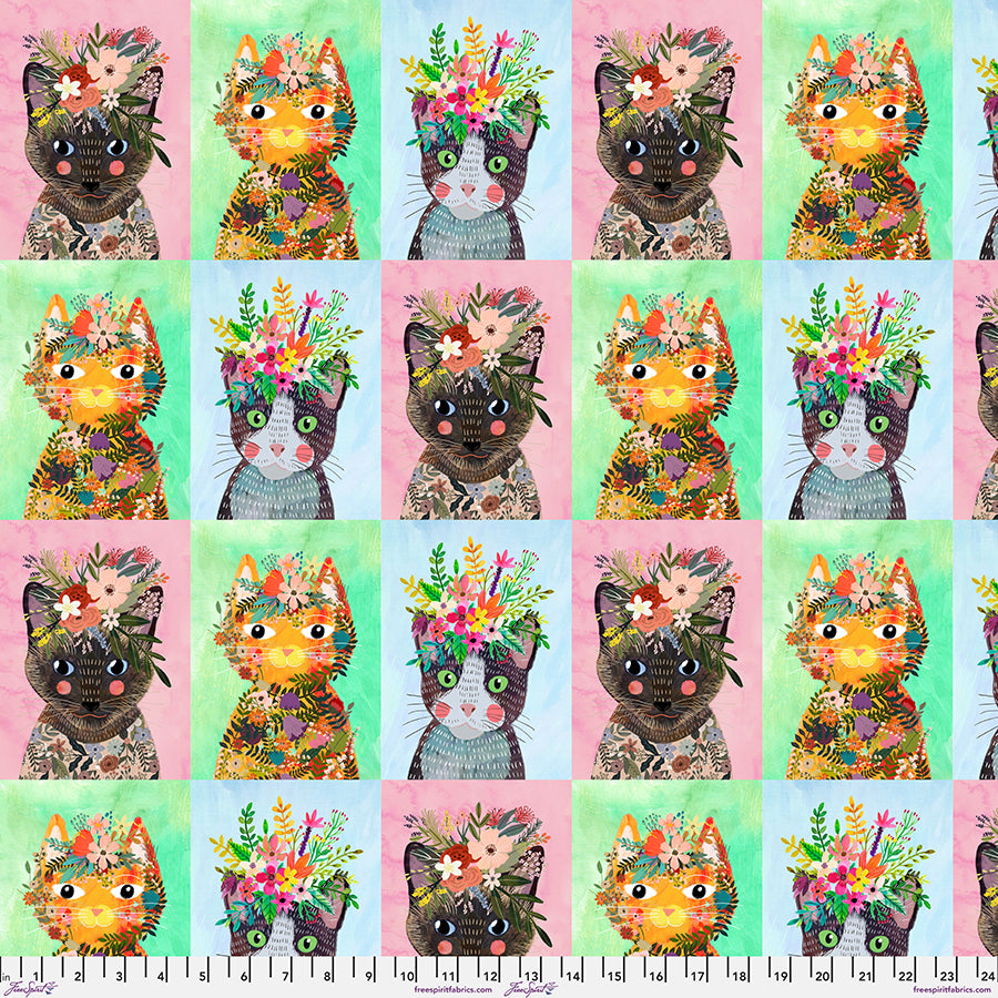 {New Arrival} Freespirit Mia Charro Floral Pets More Floral Kitties - Multi