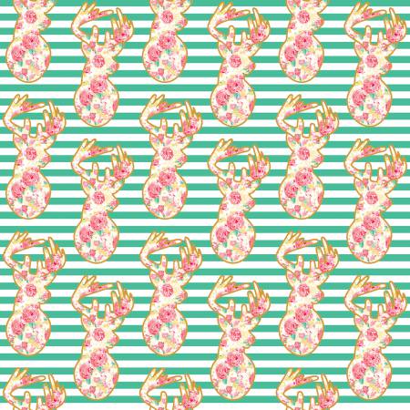 Riley Blake Just Sayin' Deer Teal Metallic