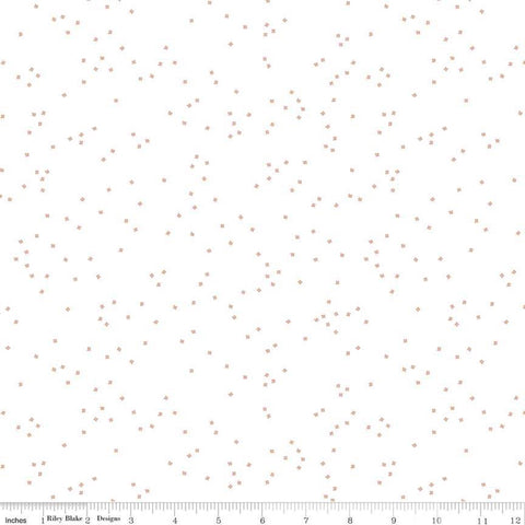 Riley Blake Blossoms White Blossoms in Rosegold Metallic