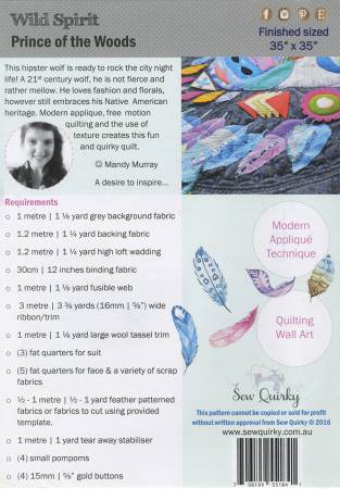 Sew Quirky Wild Spirit Prince of the Woods Pattern