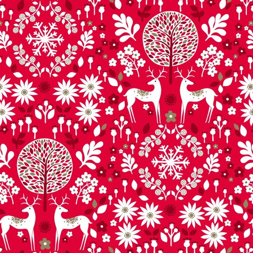 Dashwood Studio Starlit Hollow Reindeer Forest Red
