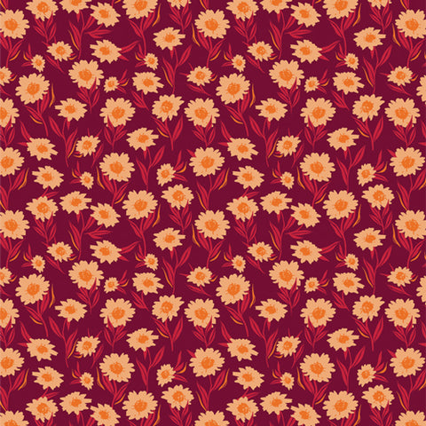 {New Arrival} Art Gallery Fabrics Season & Spice Bountiful Daisies Cherry