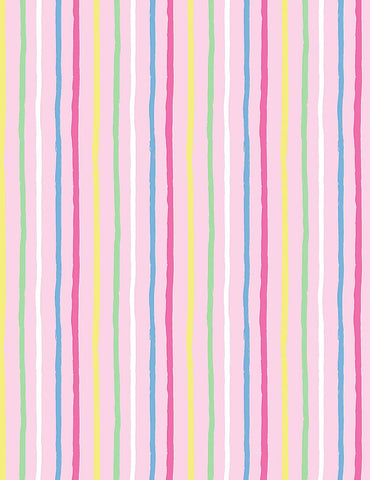 Dear Stella Fabrics Meowmi Pink Candy Stripe
