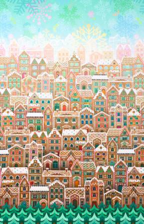 Robert Kaufman Tinsel Town City Gingerbread