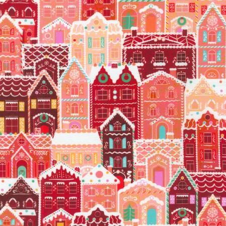 Robert Kaufman Tinsel Town Houses Cherry