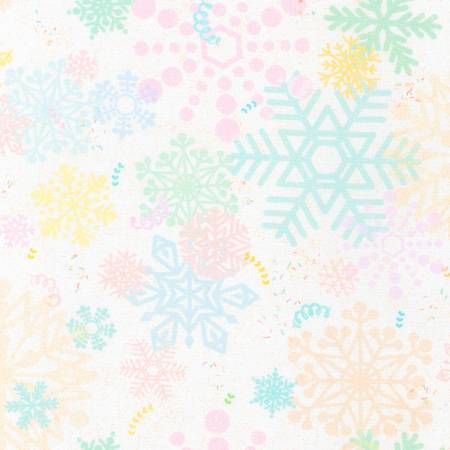 Robert Kaufman Tinsel Town Snowflakes Snow