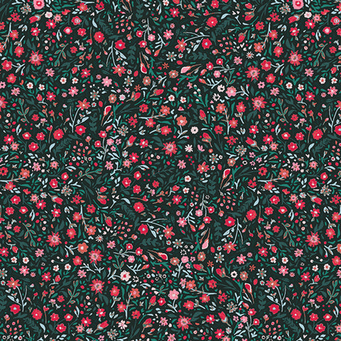 {New Arrival} Art Gallery Fabrics Wintertale Wintertide Blooms Holly