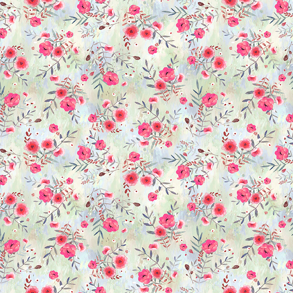 Clothworks Moments Digital Bouquets Pale Sage