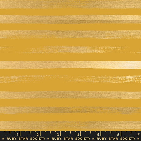 Moda Ruby Star Society Stellar & Zip Basic Stripe Goldenrod Metallic