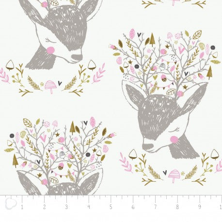 Camelot Emma & Mila White Hello My Deer Portrait