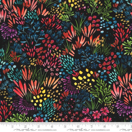 Moda Moody Bloom Meadow Digital Black Multi FAT QUARTER