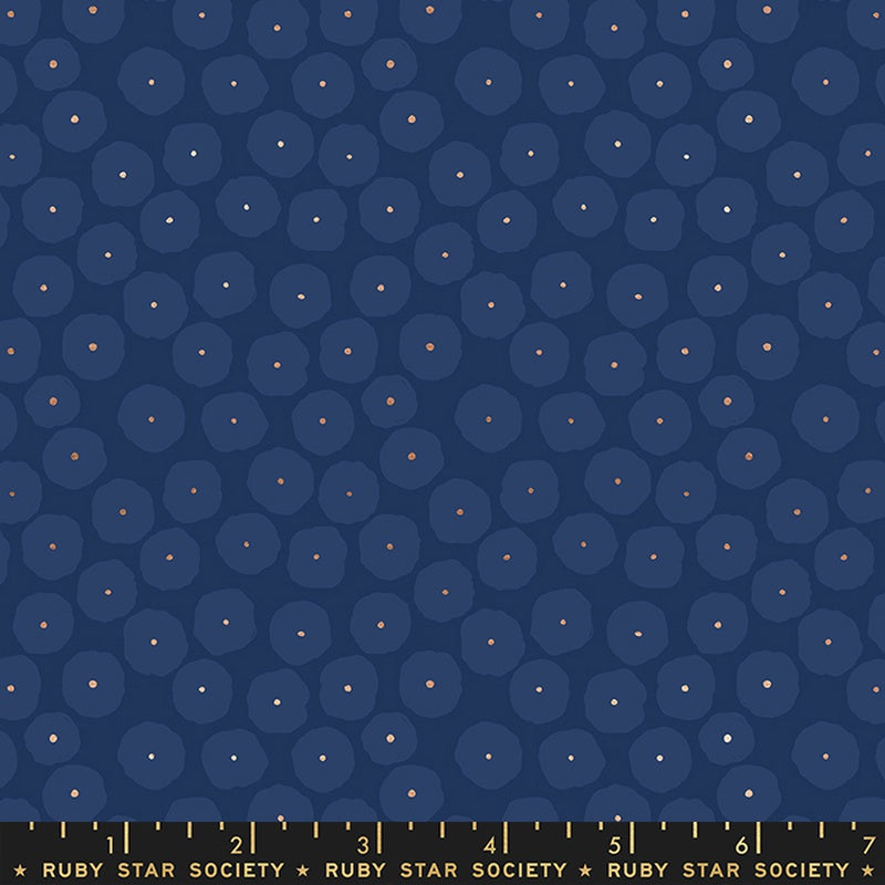 Moda Ruby Star Society Floradora Disco Dots Navy Metallic