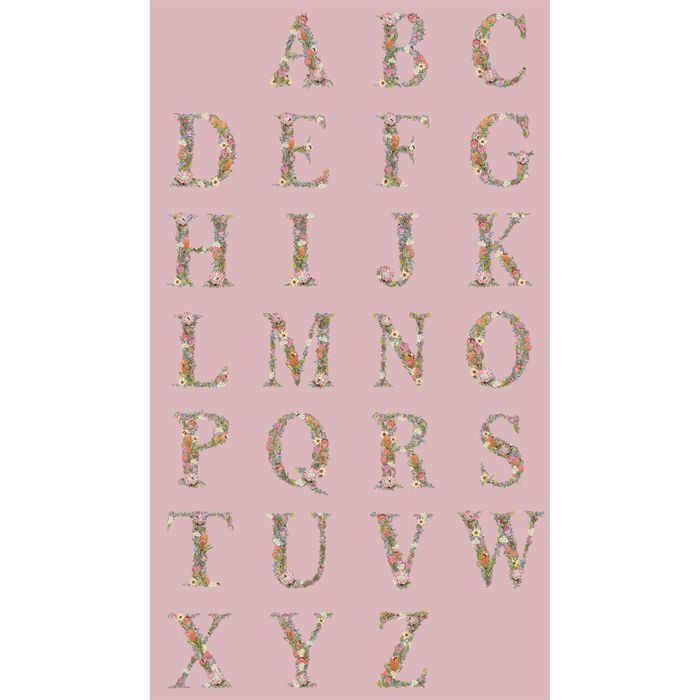 Devonstone Alphabet Botanical Panel Pink