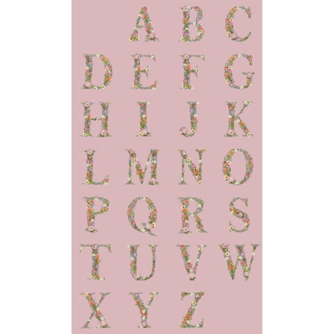 Devonstone Alphabet Botanical Panel Pink